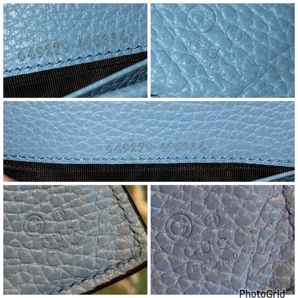 Gucci AUTHENTIC Interlocking G Grained Pebbled Baby Blue Leather GG Long Wallet - Picture 16 of 16